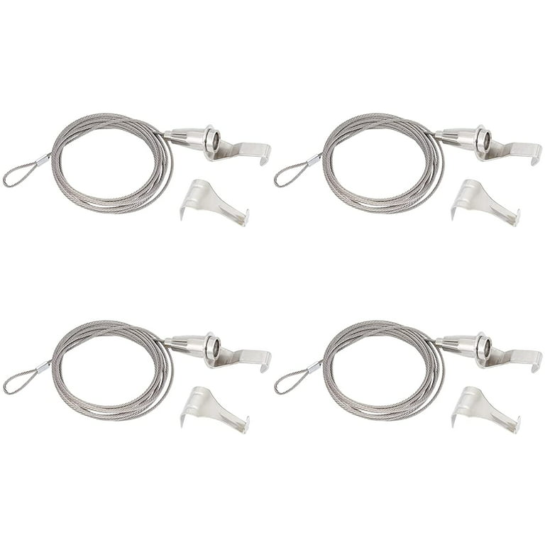 4 Set Adjustable Picture Rail Hanging System Stainless Steel Wall