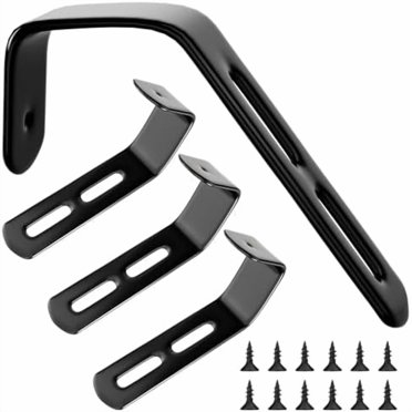 Bivethoi 2pcs Bunk Bed Ladder Hook Brackets, 1 Inch J Hook Hanger Black With PVC Coated, Heavy Duty Metal Utility Hooks For Loft Bed Stairs, Library Ladder Hardware