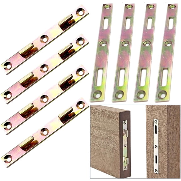 4 Set Bed Rail Fasteners Heavy Duty Bed Rail Brackets Bed Frame Rail Hardwa-5 INCHScrews Included