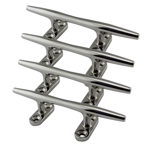 4 Set Boat Dock Deck Cleat Boat Cleats Open Base, Pull Up Flush Mount 316 Stainless Steel Mooring Cleat with Screws