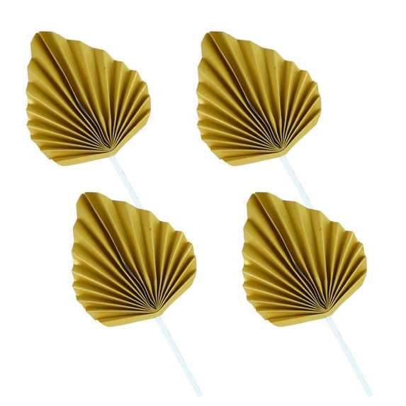 4 Set Cake Topper Exquisite Workmanship Wide Application Paper Vertical Palm Leaves Cupcake Decor Party Supplies