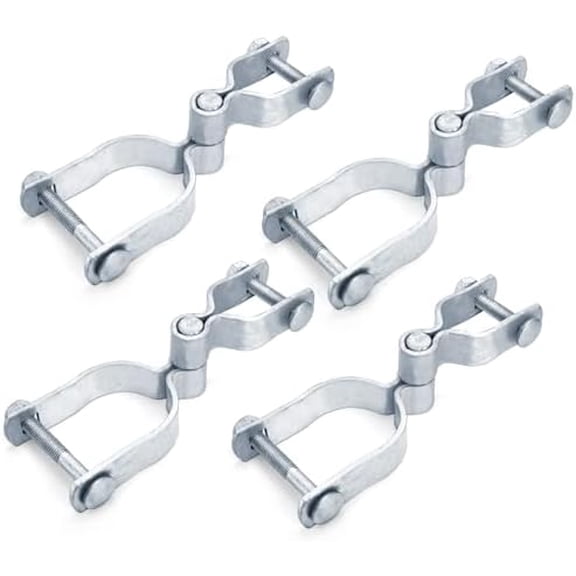 4 Set of Chain Link Fence Gate Post Hinge, 2-3/8" x 1-3/8" Galvanized Steel Heavy Duty Gate Hinges, Female Male Fence Frame Hinges for Repairing and Replacing Fence Gate, Bolts Nuts Included$$