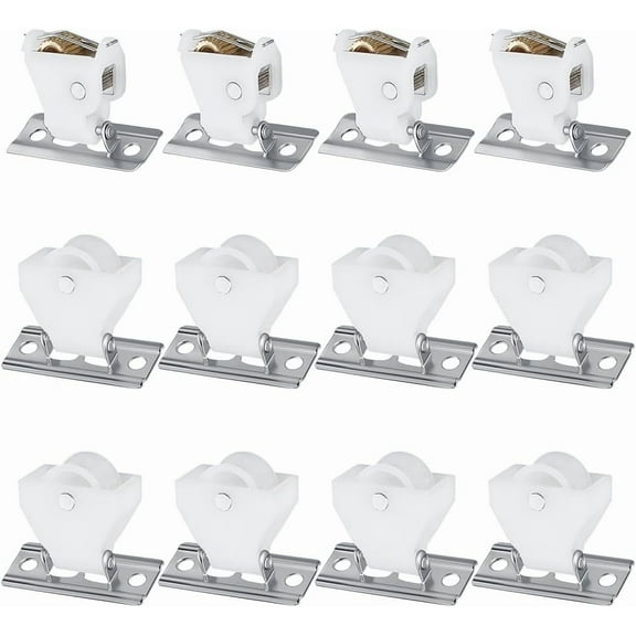 4 Set Cord Lock Mechanism 3 Line Idler Pulley Swivel Type Blinds Lock Replacement Brackets Roman Shade Hardware Kit for Roman Woven Wood Shades and Bamboo Window Covering