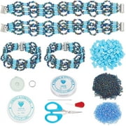 4 Set DIY Bead Bracelets Kit Beadweaving Pattern Seed Beaded Bracelets DIY Bracelet Making Kit for Handmade Jewelry Gifts