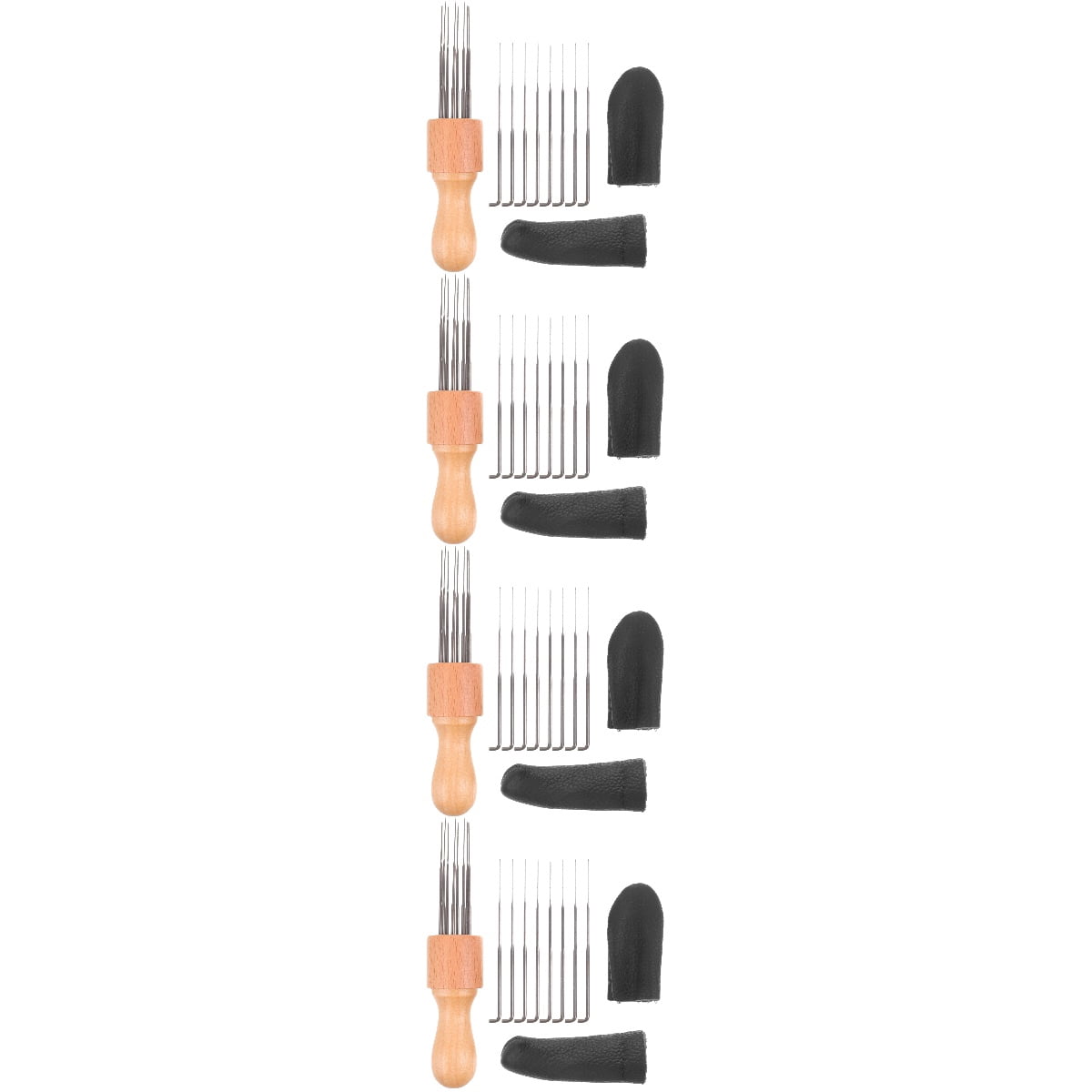 HEALEEP Punch Needle Kit 4-Piece Set for Kids and Adults, Multi Wood Handle Felting Tool for Starters, Friends, and Family Crafting