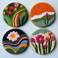 thumbnail image 1 of 4 Set DIY Punch Needle Coaster Kits Beautiful Cute Flowers Field Easy for Beginners with Adhesive Felt Hoop Punch Needle Embroidery Starter Set with Pattern for Drink Cups Mat Home Decor-43, 1 of 6