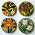 thumbnail image 1 of 4 Set DIY Punch Needle Coaster Kits Beautiful Cute Flowers Field Easy for Beginners with Adhesive Felt Hoop Punch Needle Embroidery Starter Set with Pattern for Drink Cups Mat Home Decor-22, 1 of 6