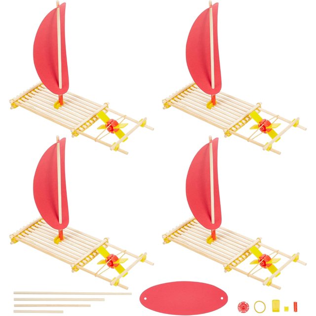 4 Set DIY Wood Boat Craft Kits Wooden Sailboat Kits for School Projects
