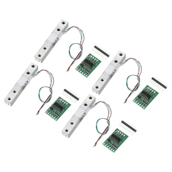 4 Set Digital Load Cell Weight Sensor 1KG + HX711 Module Weighing Sensor 24 Bit Precision A/D Dual-Channel