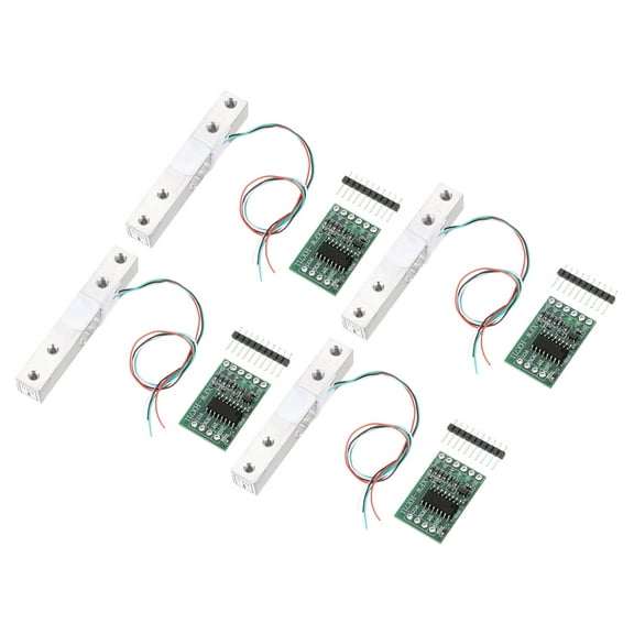 4 Set Digital Load Cell Weight Sensor 5KG + HX711 Module Weighing Sensor 24 Bit Precision A/D Dual-Channel