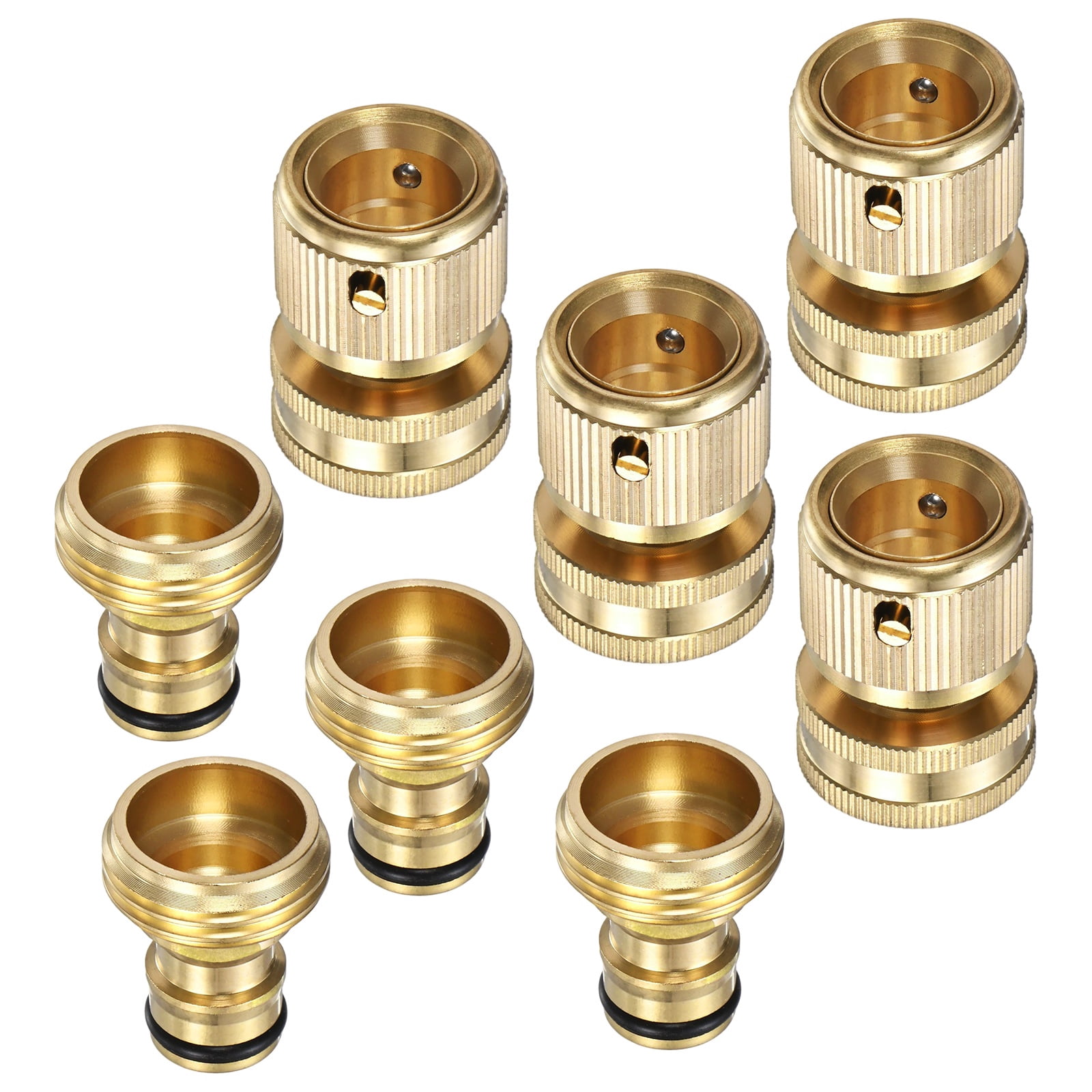 4 Set Garden Hose Quick-Connect, 3/4 Inch GHT Solid Brass Water Hose Fitting
