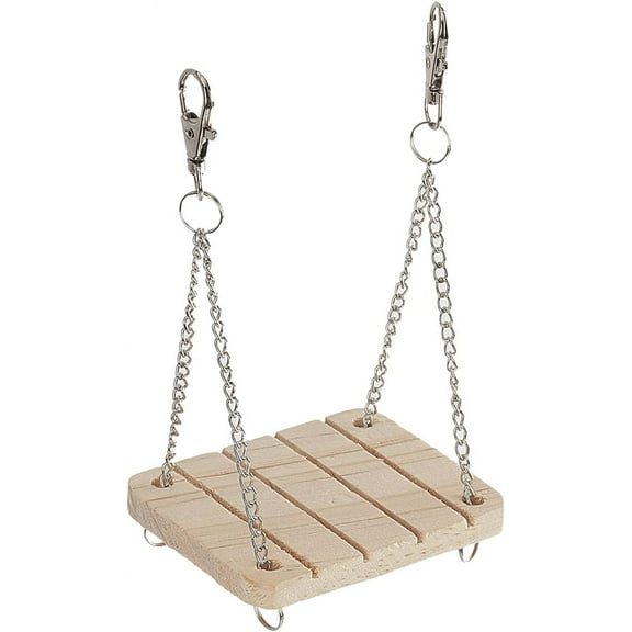 4 Set Hamster Hammock Swing Wooden Swing Hamster Playground Activity Set Wood Hammock Swing Toys Squirrel Wood Hanging Cage Chain Decoration for Hamster Squirrel Hamster Chinchilla