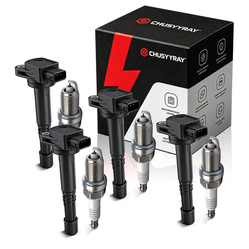 4 Set Ignition Coils & Spark Plugs for 03-07 Honda Accord Element 2.4L UF311