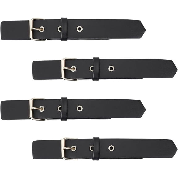 4 Set Leather Sew-On Toggles Closures PU Leather Snap Toggle Buckle Metal Leather Snap Buckle with Metal Clasp Black