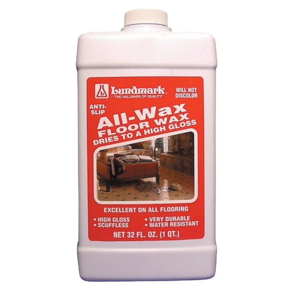 4-pack Lundmark All Wax Self Polishing Floor Wax - Wax Finish, Liquid - 4 Pack, 32 oz Each — Residential Use, Standard Application