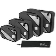 4 Set Packing Cube - Travel Organizers with Laundry Bag, Dark Grey