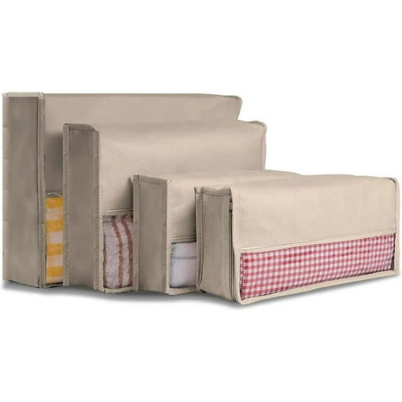 4 Set Packing Cubes for Suitcases, Travel Essentials for Carry on, Luggage Organizer Bags Set for Travel Accessories - Aquaverde (Beige)