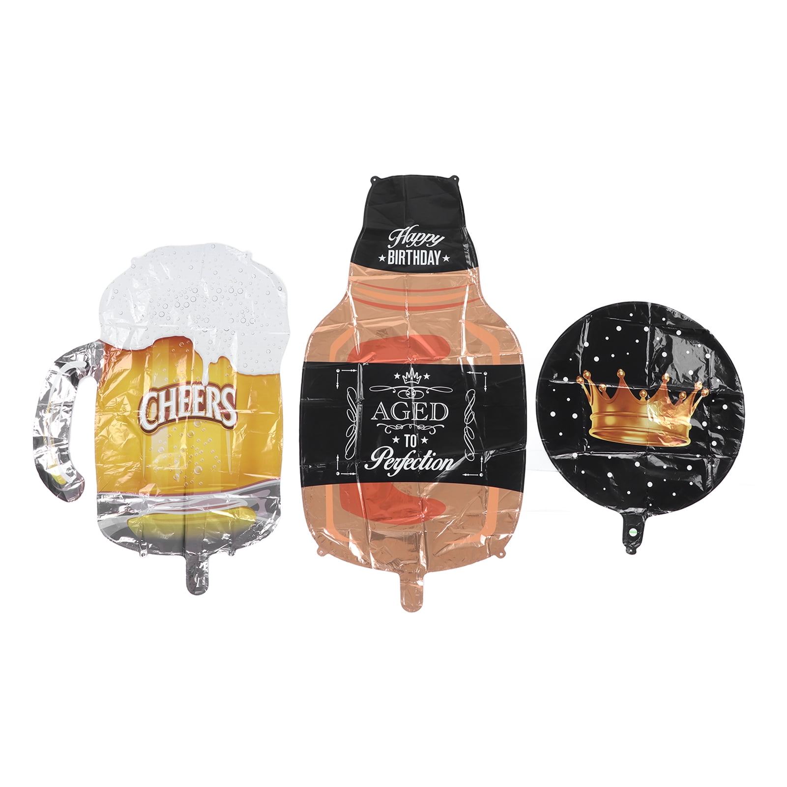 4 Set Party Balloon Beer Mug Whisky Bottle Crown Set Balloons Large Foil Balloon Party 4161