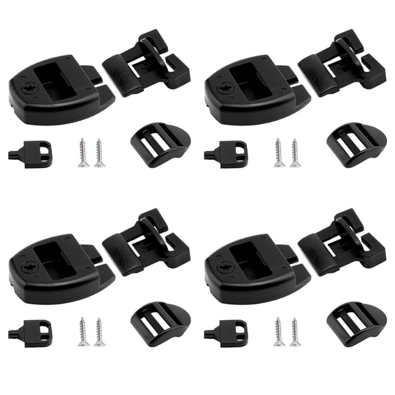 4 Set Plastic Spa Hot Tub Cover Latch Lock Black Hot Tub Cover Broken Latch Repair Kit with Keys Replacement Kits Hardware Accessories for Spa Cover Straps Bathroom Supplies DIY