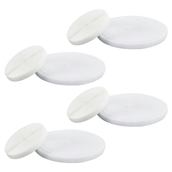 4 Set Reusable Polyester Cable Ties Hook and Loop Cord Organizer Wire Ties for Earbud Headones ones Electronics Electrical Computer PC Wire Wrap Management White 8.5mm 5.47 Yards(5m)/Set