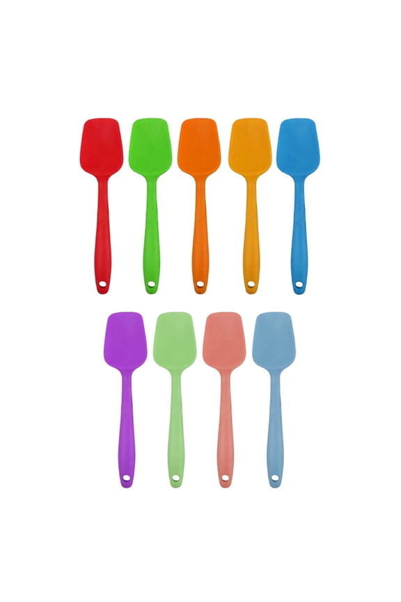 4 Set Silicone Mini Spoon Spatula 2 in1 Non Stick Heat Resistant Scraper Kitchen