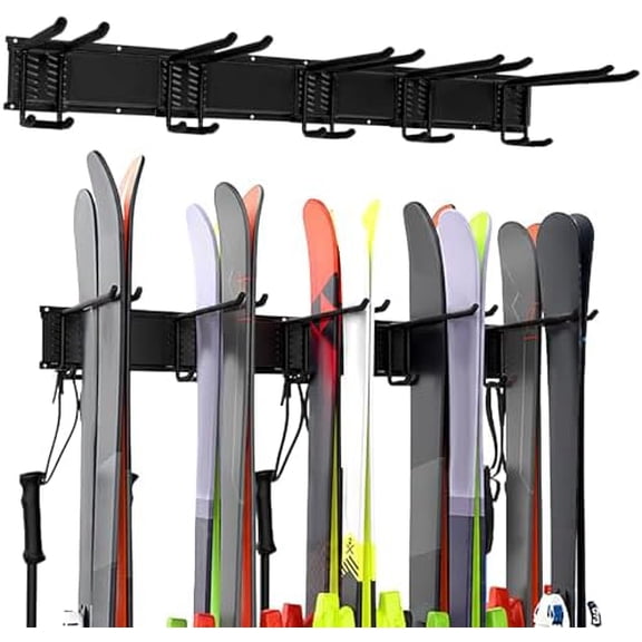 4 Set Ski Wall Rack mount Organizer,Garage Storage Organizer System,20 Pairs of Skis Holder for Home Shed, Holds Up to 300lbs$$Sport & Recreation Other