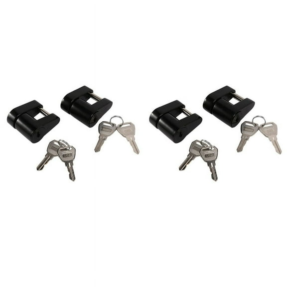 4 Set Trailer Hitch Coupler Lock Trailer Coupler Padlock 1/4 Inch Hitch Pin 3/4 Coupler Span for Truck Trailer RV Boat,4 x Trailer lock 8 x Key,Black