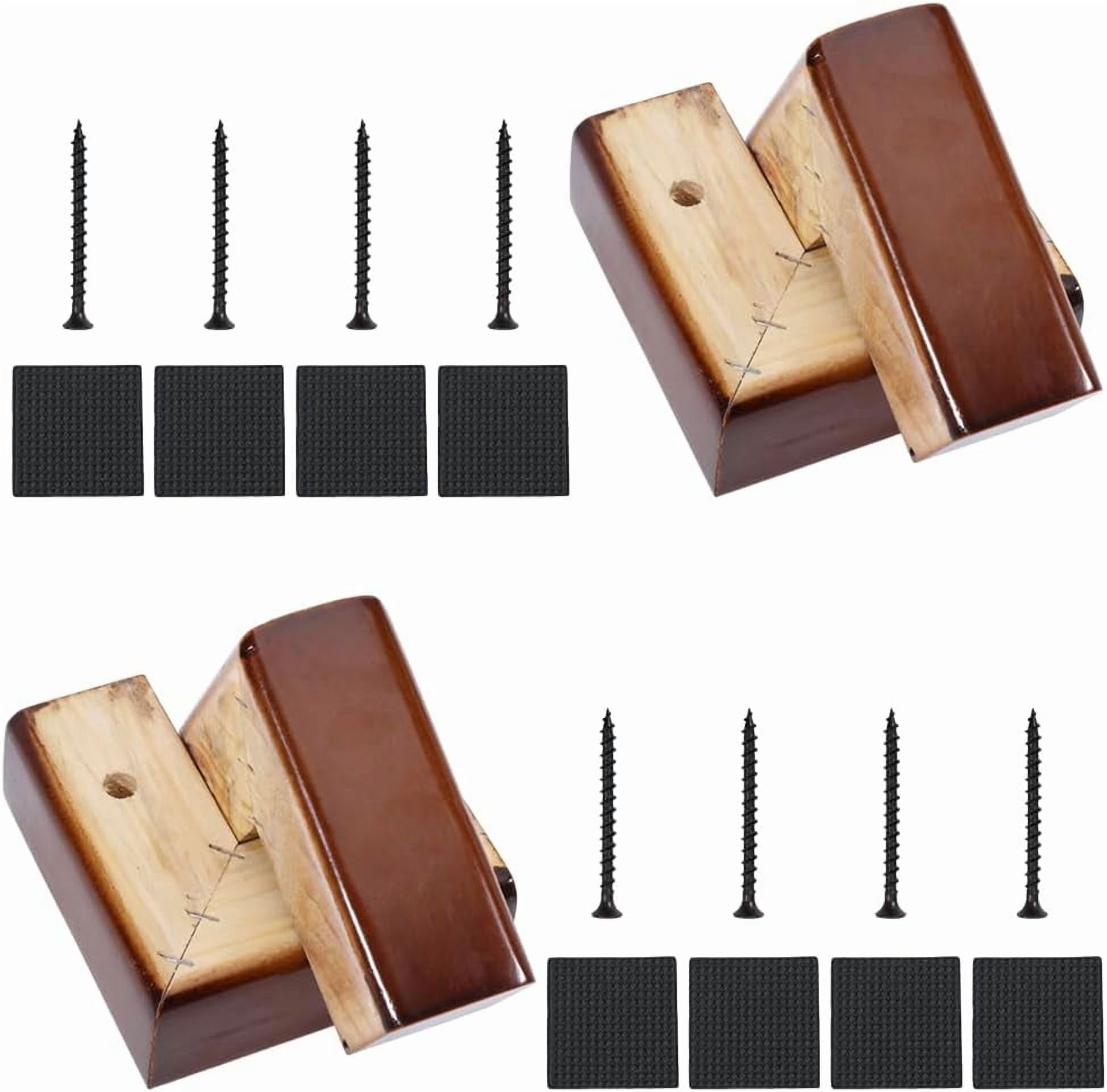 4 Set Wooden Bed Riser Feet L Shaped Wood Furniture Legs Wooden ...