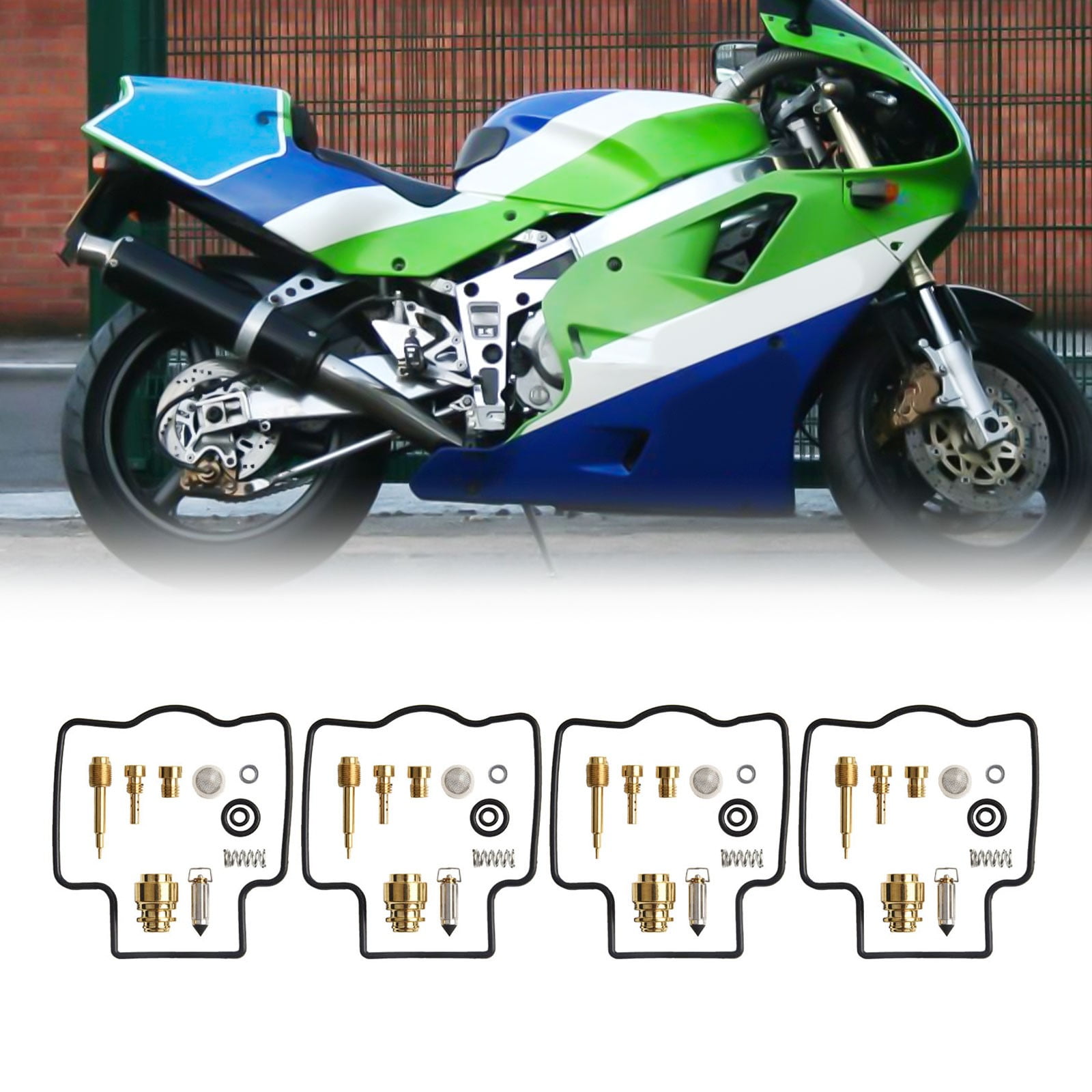 4 Set for Kawasaki ZXR400 1991-1999 ZXR 400 Carburetor Repair Kit Rebuild