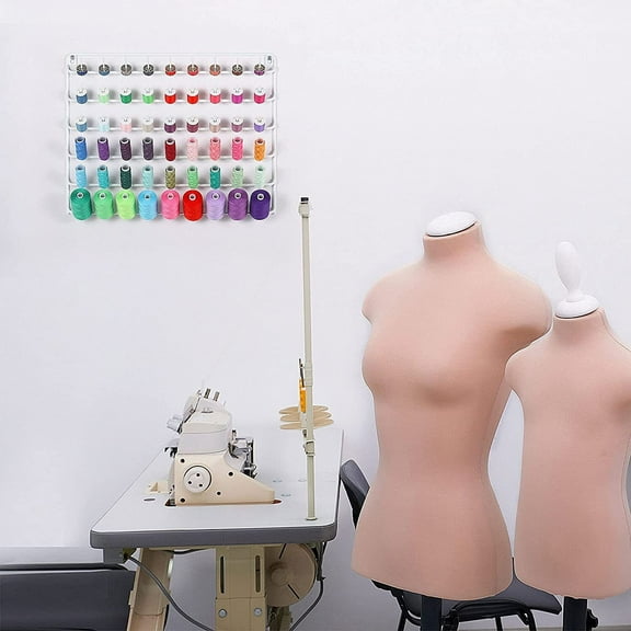 4 Set of 54-Spool Sewing Thread Holder Wall-Mount Metal Storage Organizer Rack