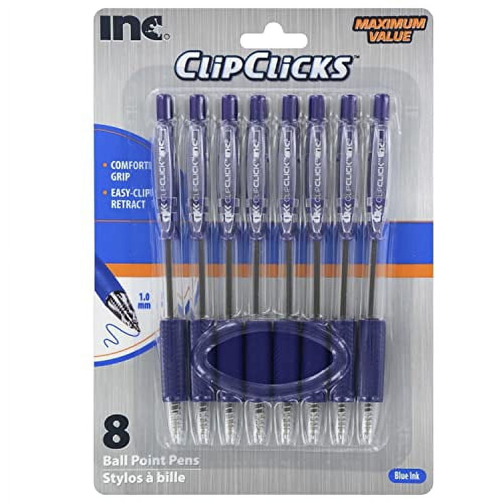 4 Set of 8 Clip Click Retractable Ball Point Pens