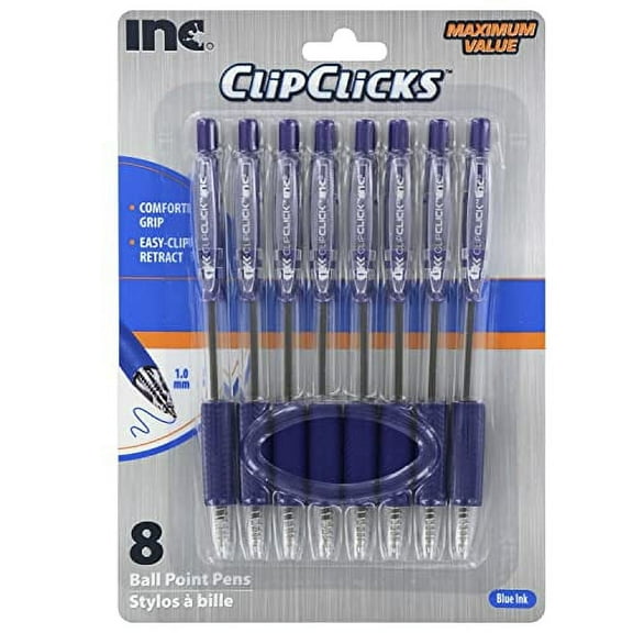 4 Set of 8 Clip Click Retractable Ball Point Pens