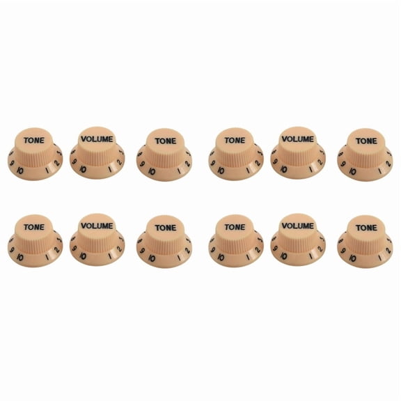 New Cream Dark Blue Font 4 Volume& 8 Tone Guitar Control Knobs for ,4 Set of Electric Guitar Knobs,Cream