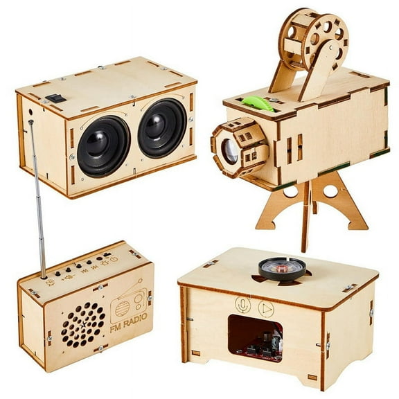 4 Set of Wooden Puzzle DIY Craft Kit DIY Electronic Kits