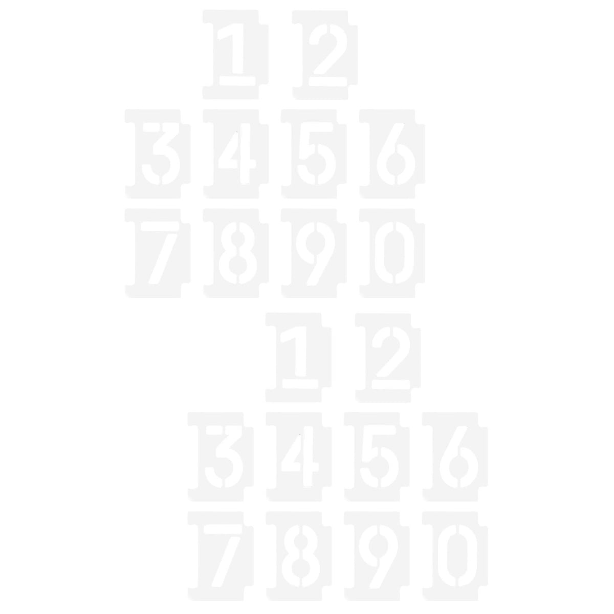 Onaparter 4 Sets 09 Number Stencils Spray Stencils Curb Stencil Kit