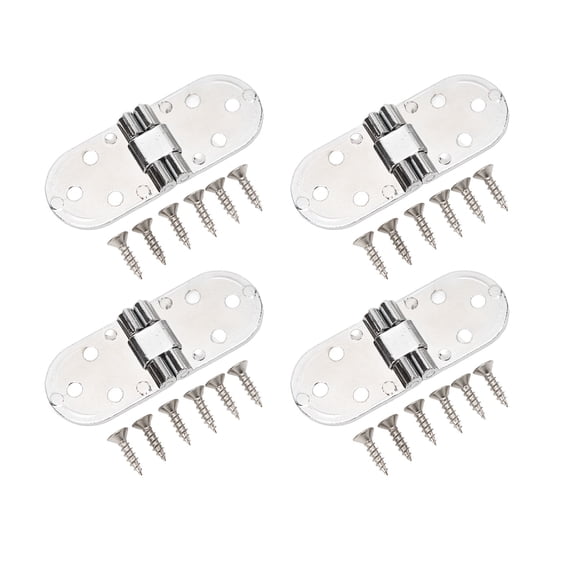 4 Sets 180 Degree Flap Hinge 0.09 inches / 2.2 mm Folding Flip Top Hinges Zinc Alloy Table Hinge for Sewing Machine Table