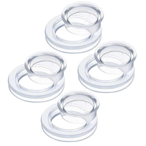 4 Sets 2 Inch Patio Table Umbrella Hole Ring and Cap Set, Insert Standard Size Silicone Umbrella Hole Plug and Cap for Glass Patio Garden Beach Table (Transparent)