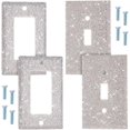 thumbnail image 1 of 4 Sets 2 Style Plastic Rhinestone Receptacle Outlet Wall Plate Electrical Outlet Cover with Screws Rectangle Crystal 73x118x7mm Hole: 4mm Inner Diameter: 10.5~33x23.5~67mm 2 sets/style, 1 of 6