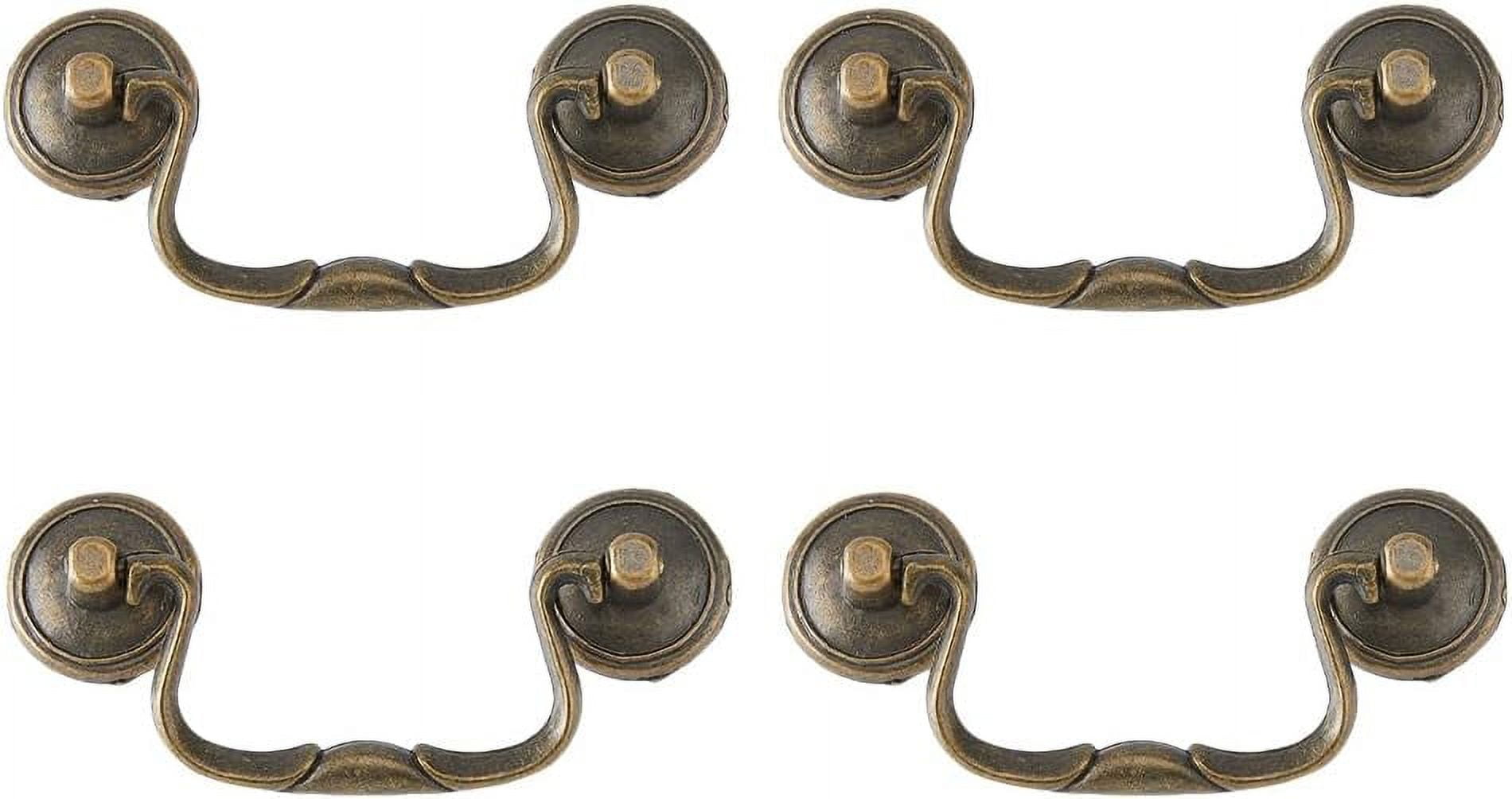 4 Sets 3.6inch Vintage Bail Pull Handles Antique Bronze Furniture Hardware Bail Pull Alloy Center-to-Center Drop Cabinet Drawer Pull for Kitchen Cabinet Bedside Cupboard