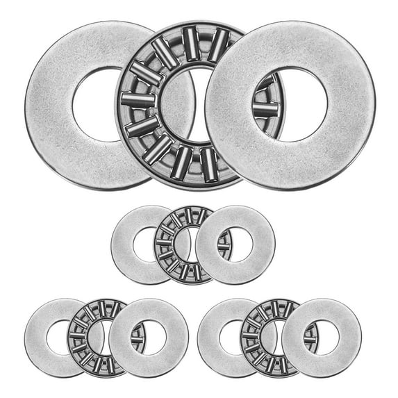 4 Sets AXK1024+2AS Thrust Needle Roller Bearings, 10x24x4mm Chrome Steel Needles Roller Bearing, (ABEC 5)