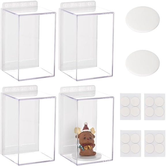 4 Sets Acrylic Display Case 4.7x2.8x3 inch Transparent Display Case Action Figures Display Box Dustproof Acrylic Case Cube Showcase Storage Boxes for Minifigures Action Figure Collectibles White