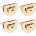 thumbnail image 1 of 4 Sets Alloy Bag Twist Lock Clasps Semicircle Purse Turn Lock Clasp Metal Hardware Clip Clasp Purse Closure Twist Lock Fastener Purse Closure Latches for DIY Purse Making Accessory, 1 of 5