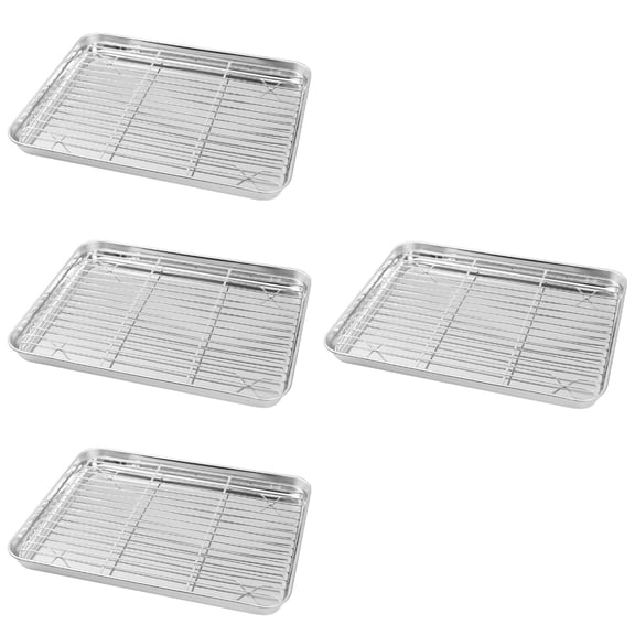 Toyandona Multi-Functional Stainless Steel Baking Rack with Wire for Kitchen 4Sets