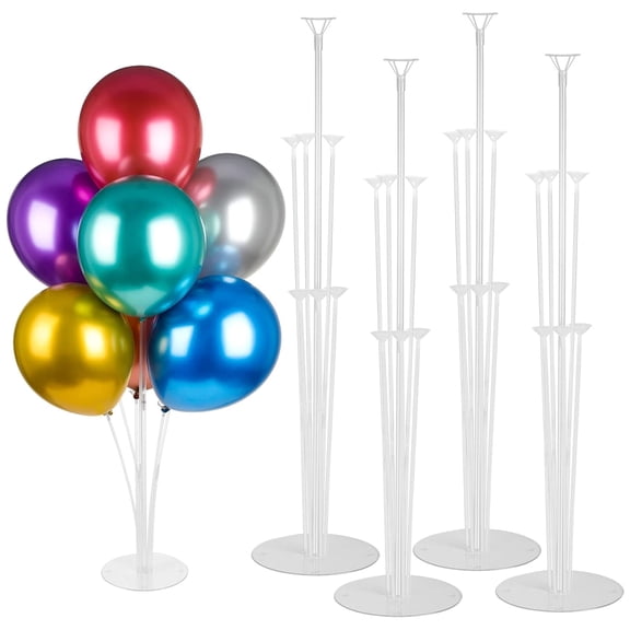 4 Sets Balloon Stand Kits, Balloon Sticks Holder with Base for Table Graduation Birthday Baby Shower Gender Reveal Party Decorations