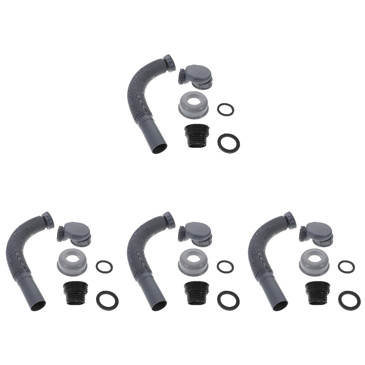 4 Sets Bathtub Drain Flexible Downspout Antiodor Pipe Bathroom Sink