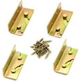 thumbnail image 1 of 4 Sets Bed Rail Brackets Heavy Duty No-Mortise Bed Rail Fittings Wooden Bed Frame Connectors with Screws for Headboards Footboards Hold 500 pounds Maximum, 1 of 6