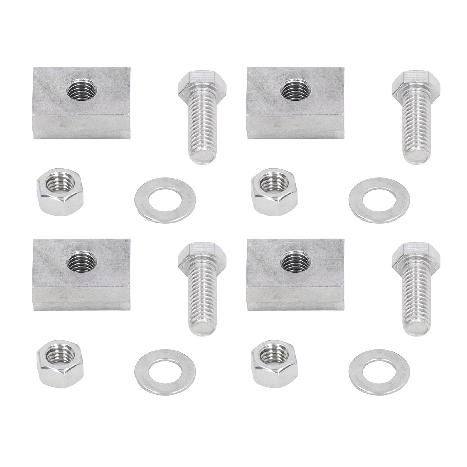 4 Sets Bed Rails T Slot Nut Screw Kit 3/8in‑16 Stainless Steel
