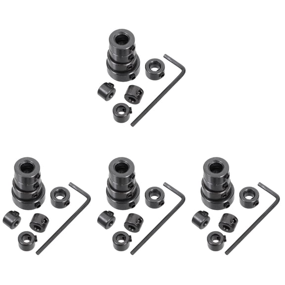 4 Sets Woodworking Drill Bit Positioners with Limiters, Drill Stop Collars and Wrenches for Precise Drilling
