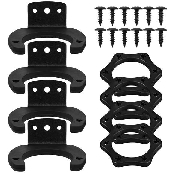 MLINS Microphone Wall Mount Holder with Hexagonal Antislip Rings for Black Includes Screws 4