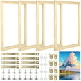 thumbnail image 1 of 4 Sets Canvas Stretcher Bars, 12×16" Wooden Canvas Frames Kit, DIY Wood Canvas Frames with Hooks, Thumbtacks, and Traceless Nails, Arts Accessories for Prints, Oil Paintings, 1 of 5